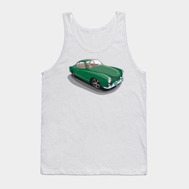 karmann ghia in dark green Tank Top by candcretro